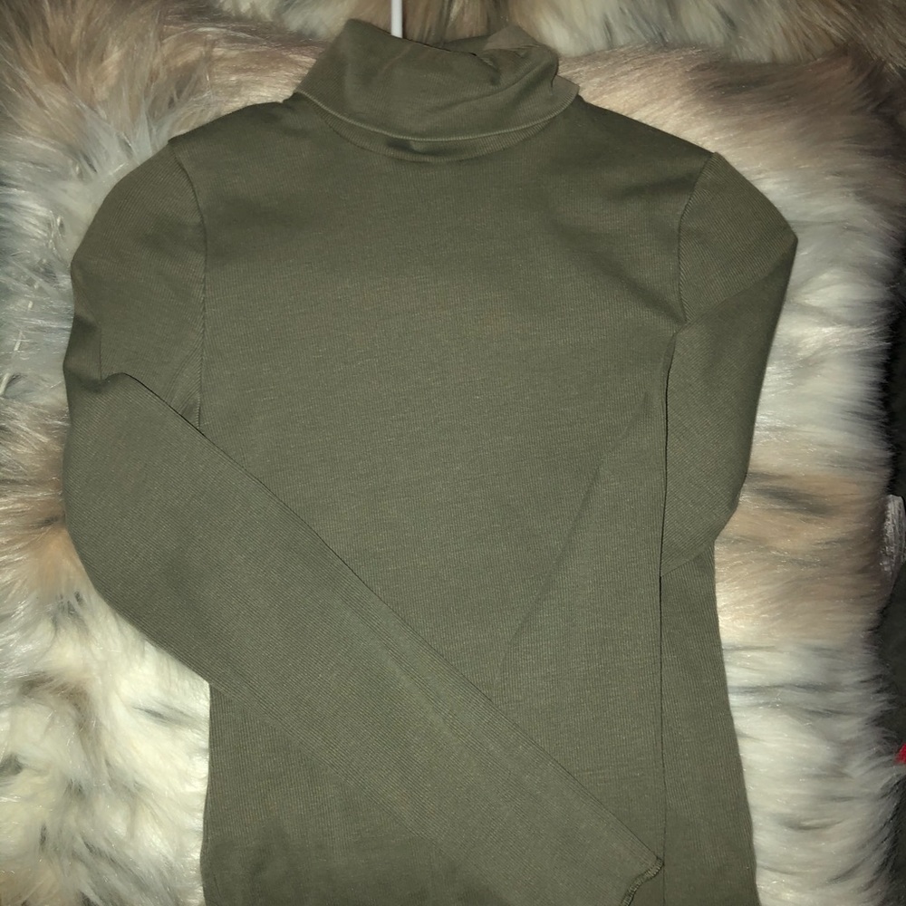 Olive green turtle neck